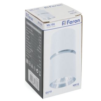 Светильник потолочный Feron ML186 Barrel ZEN MR16 GU10 35W 230V, белый, хром, 48640