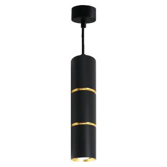 Светильник потолочный Feron ML1868 Barrel ZEN levitation на подвесе MR16 35W, 230V, чёрный, золото 55*180, 48647