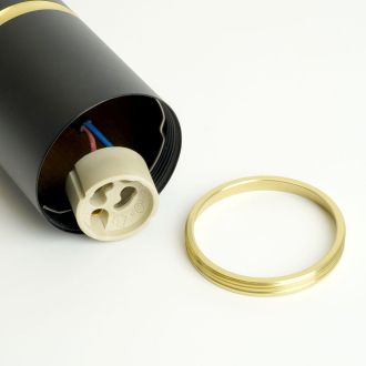 Светильник потолочный Feron ML1868 Barrel ZEN levitation на подвесе MR16 35W, 230V, чёрный, золото 55*180, 48647