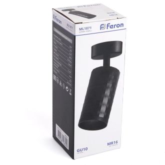 Светильник Feron ML1871 PIXEL настенно-потолочный под лампу GU10, чёрный, 48651