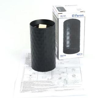 Светильник потолочный Feron ML187 Barrel PIXEL MR16 GU10 35W 230V, чёрный, 48653