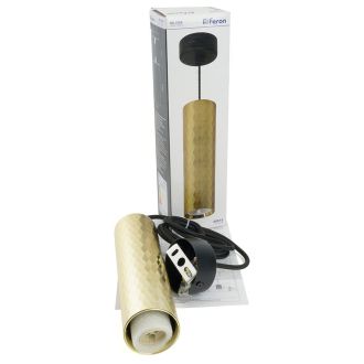 Светильник потолочный Feron ML1888 Barrel PRISM levitation на подвесе MR16 35W, 230V, чёрный, золото 55*200, 48669