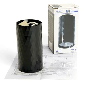 Светильник потолочный Feron ML188 Barrel PRISM MR16 GU10 35W 230V, черный, 48674