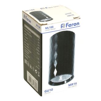 Светильник потолочный Feron ML188 Barrel PRISM MR16 GU10 35W 230V, черный, 48674