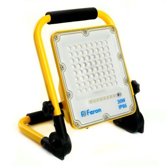 Светодиодный прожектор Feron LL-950 переносной с зарядным устройством IP66 30W 6400K, 48675