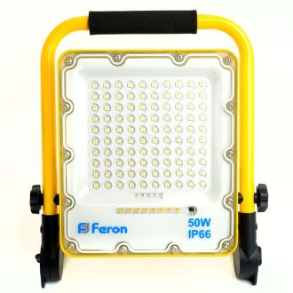 Светодиодный прожектор Feron LL-951 переносной с зарядным устройством IP66 50W 6400K, 48676