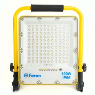 Светодиодный прожектор Feron LL-952 переносной с зарядным устройством IP66 100W 6400K, 48677
