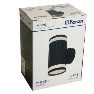 Светильник настенный Feron HL3690 OLYMPUS 12W, 230V, 2*GX53, чёрный IP20, 48680