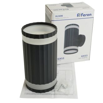 Светильник настенный Feron HL3690 OLYMPUS 12W, 230V, 2*GX53, чёрный IP20, 48680