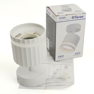 Светильник Feron HL3691 OLYMPUS настенно-потолочный под лампу GX53, белый, 48683