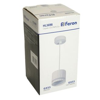 Светильник потолочный Feron Barrel HL3698 OLYMPUS levitation 12W, 230V, GX53, белый, на подвесе 1,7 м, 48685