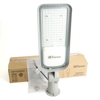 Светодиодный уличный консольный светильник Feron SP3060 80W 6400K 100-265V/50Hz, серый, 48686