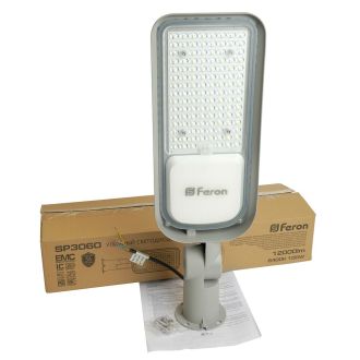 Светодиодный уличный консольный светильник Feron SP3060 100W 6400K 100-265V/50Hz, серый, 48687