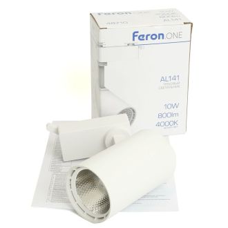 Светодиодный светильник Feron.ONE AL141 трековый однофазный на шинопровод 10W 4000K 35 градусов белый, 48710