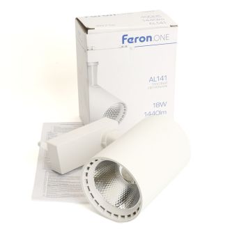 Светодиодный светильник Feron.ONE AL141 трековый однофазный на шинопровод 18W 4000K 35 градусов белый, 48712