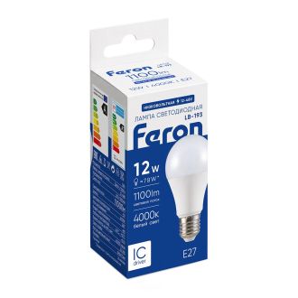 Лампа светодиодная низковольтная Feron LB-193 Шар E27 12W 12-48V 4000K, 48729