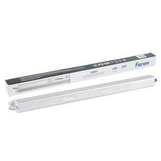 Трансформатор электронный для светодиодной ленты 72W 24V (драйвер), LB001 FERON, 48741
