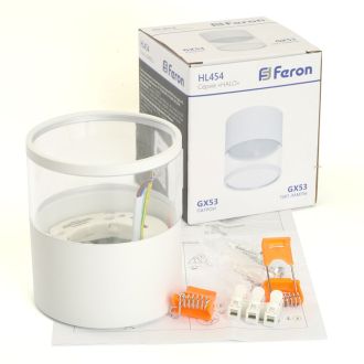 Светильник потолочный Feron HL454 HALO 12W, 230V, GX53, белый, 48750