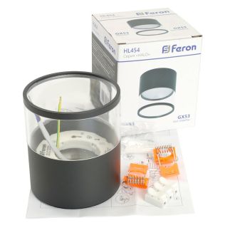 Светильник потолочный Feron HL454 HALO 12W, 230V, GX53, черный, 48751