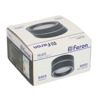 Светильник потолочный Feron HL455 12W, 230V, GX53, черный, 48753