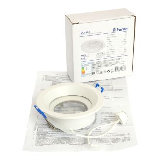 Светильник встраиваемый Feron DL3301 потолочный MR16 G5.3 белый, 48754