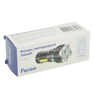 Фонарь ручной Feron TH2409 с аккумулятором Type-C, 48789