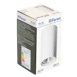 Светильник потолочный Feron ML188 Barrel PRISM MR16 GU10 35W 230V, белый, 48798