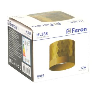 Светильник потолочный Feron HL388 Barrel PRISM GX53 12W 230V, золото, 48801