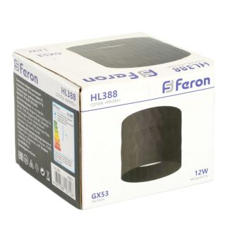 Светильник потолочный Feron HL388 Barrel PRISM GX53 12W 230V, черный, 48802