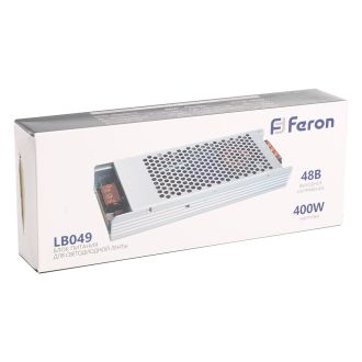 Трансформатор электронный для светодиодной ленты 400W 48V 210*81*30мм IP20 (драйвер), LB049 FERON, 48804