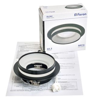 Светильник встраиваемый Feron DL362 LUNA потолочный MR16 G5.3 черный, 48812