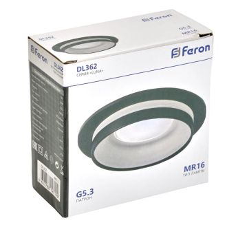 Светильник встраиваемый Feron DL362 LUNA потолочный MR16 G5.3 черный, 48812