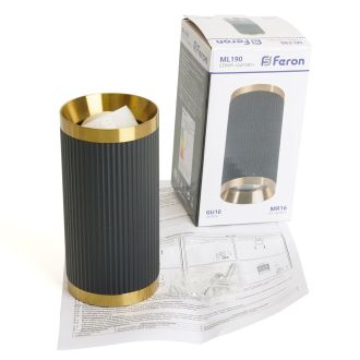 Светильник потолочный Feron ML190 Barrel GATSBY MR16 GU10 35W 230V, черный + античное золото, 48851