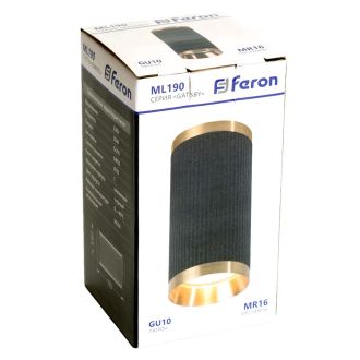 Светильник потолочный Feron ML190 Barrel GATSBY MR16 GU10 35W 230V, черный + античное золото, 48851