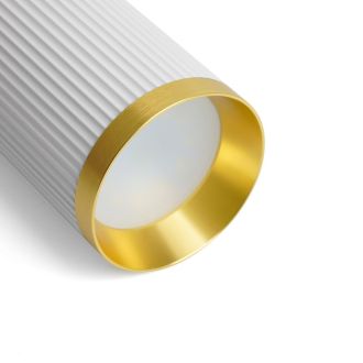 Светильник потолочный Feron ML190 Barrel GATSBY MR16 GU10 35W 230V, белый + античное золото, 48852