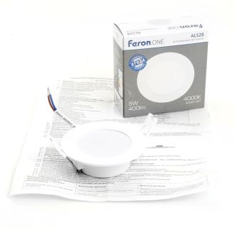 Светодиодный светильник Feron.ONE AL528 встраиваемый 5W 4000K белый, 48871