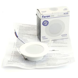 Светодиодный светильник Feron.ONE AL528 встраиваемый 8W 4000K белый, 48872