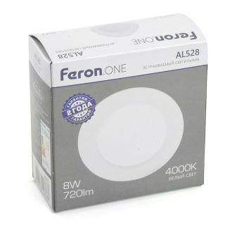 Светодиодный светильник Feron.ONE AL528 встраиваемый 8W 4000K белый, 48872