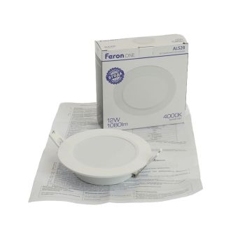 Светодиодный светильник Feron.ONE AL528 встраиваемый 12W 4000K белый, 48873