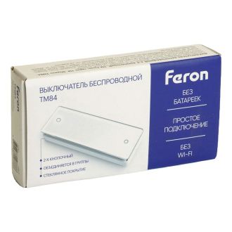 Выключатель беспроводной FERON TM84 SMART, 7мВт, IP55, одноклавишный на 2 направления, стекло, белый, 48877