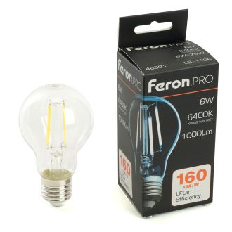 Лампа светодиодная Feron.PRO LB-1106 Шар E27 1000LM 6W 175-265V 6400K, 48891