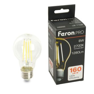 Лампа светодиодная Feron.PRO LB-1108 Шар E27 1280LM 8W 175-265V 2700K, 48892