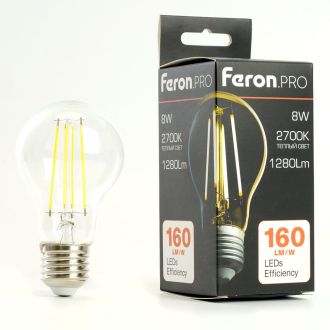 Лампа светодиодная Feron.PRO LB-1108 Шар E27 1280LM 8W 175-265V 2700K, 48892