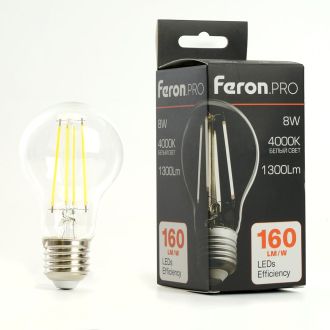 Лампа светодиодная Feron.PRO LB-1108 Шар E27 1300LM 8W 175-265V 4000K, 48893