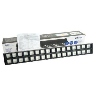Светодиодный светильник Feron AL123 трековый однофазный на шинопровод 2*30W 6500K 60 градусов черный, 48928