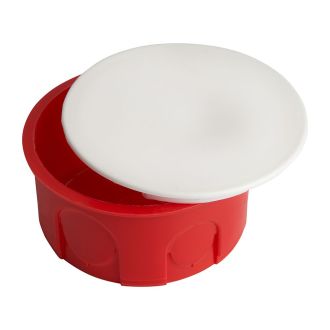 Коробка монтажная для сплошных стен, с крышкой, D80*40мм STEKKER EBX30-01-1-20-80, красный, 49003