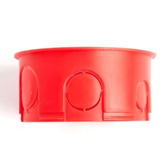 Коробка монтажная для сплошных стен, с крышкой, D80*40мм STEKKER EBX30-01-1-20-80, красный, 49003