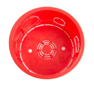 Коробка монтажная для сплошных стен, с крышкой, D80*40мм STEKKER EBX30-01-1-20-80, красный, 49003
