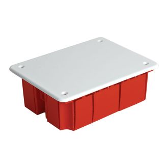 Коробка монтажная для сплошных стен, с крышкой, 120*92*45мм STEKKER EBX30-01-1-20-120, красный, 49005