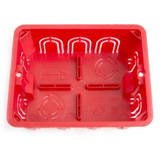 Коробка монтажная для сплошных стен, с крышкой, 120*92*45мм STEKKER EBX30-01-1-20-120, красный, 49005